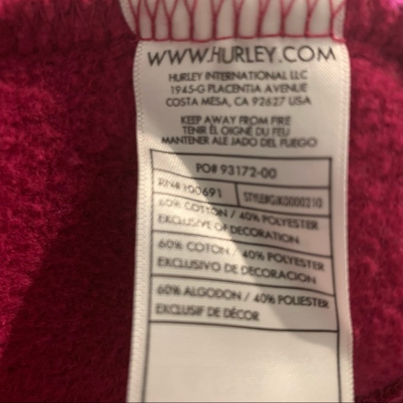 Hurley Double Breasted Burgundy Coat size small - Picture 6 of 7